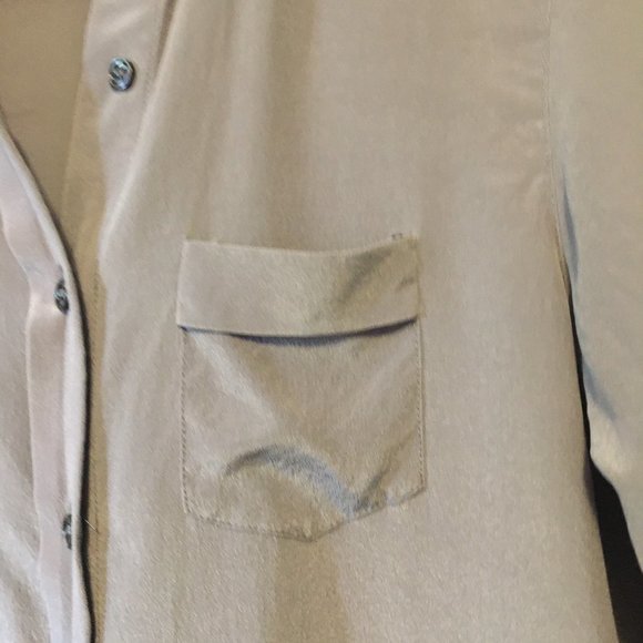 Pale Lavender 100% Silk Button Down Shirt - Picture 4 of 7